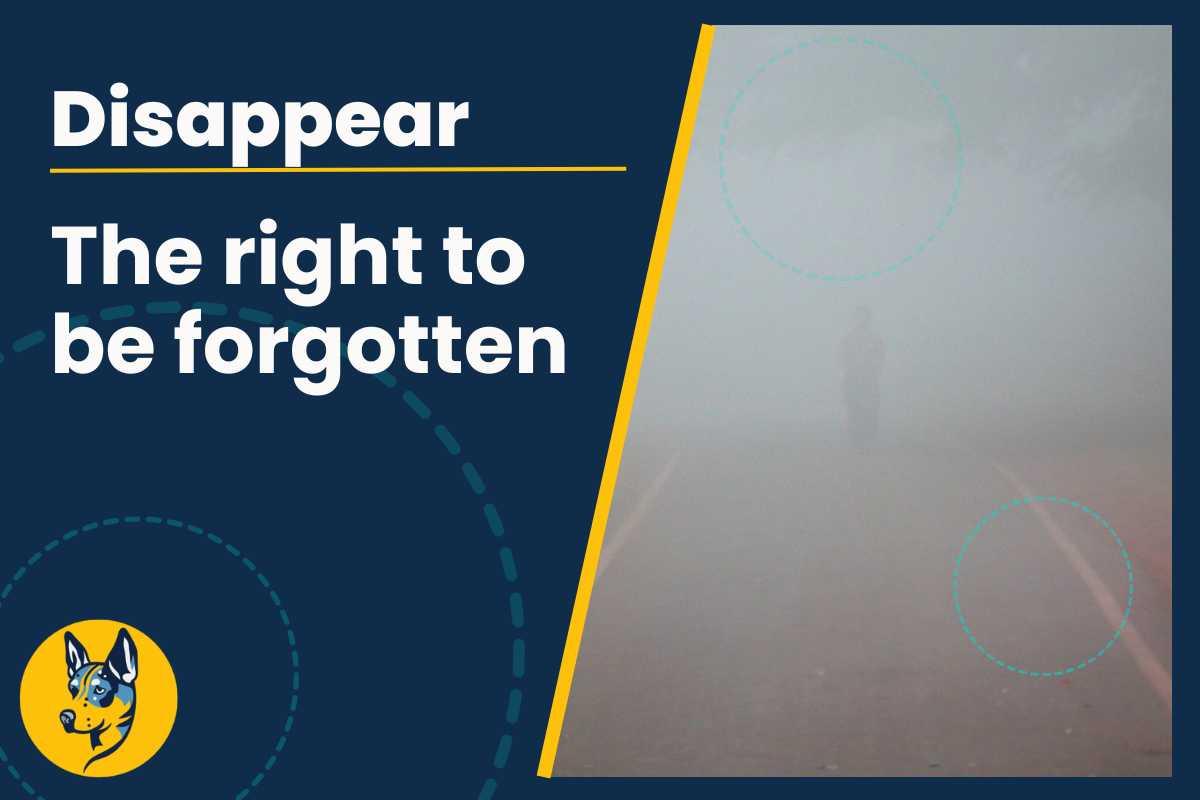 The right to be forgotten a person disappearing into the fog
